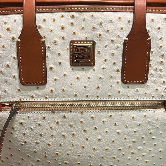 Dooney & Bourke Ostrich White Large Tote - Picture 2 of 9